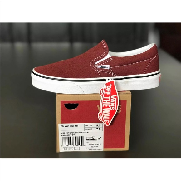 Vans Women’s Classic Slip-On Shoe Madder Brown - Picture 8 of 8